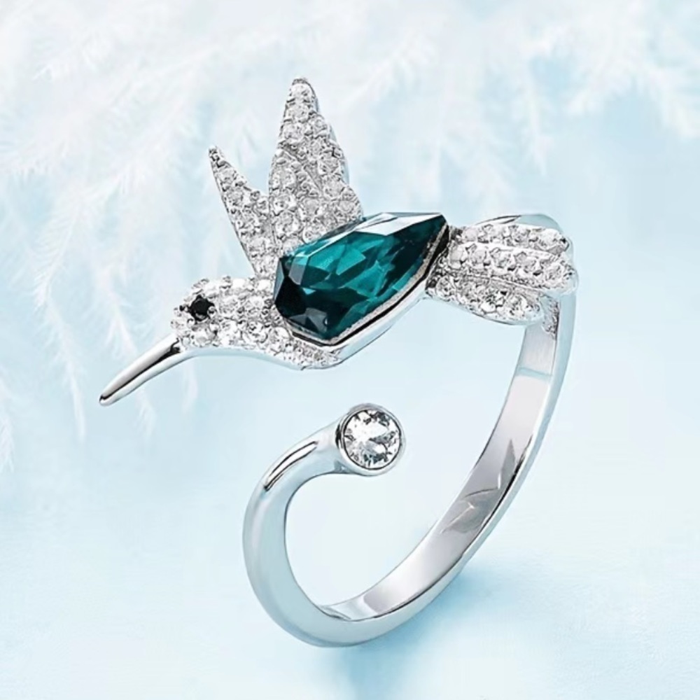 Hummingbird Adjustable Open Ring One Size - Picture 4 of 8